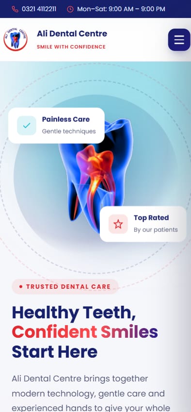 Sitio de Ali Dental Centre en móvil