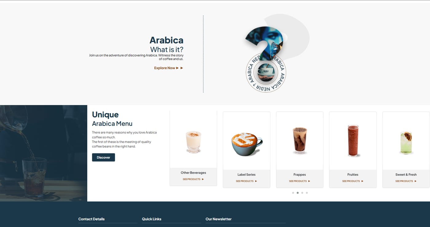 Page de listing produits Arabica Coffee Iraq
