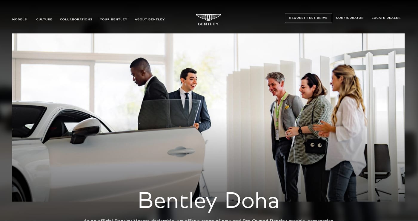 Bentley Doha retailer website