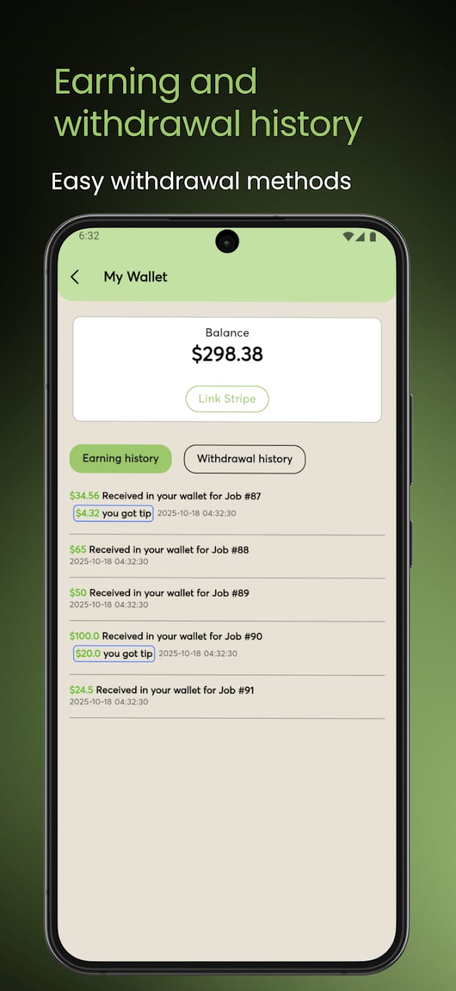 Bewertungsbildschirm der App Jobs 4 Teen