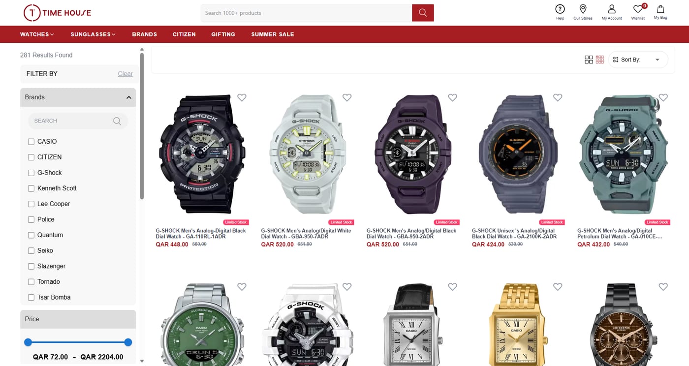 The Time House website product page